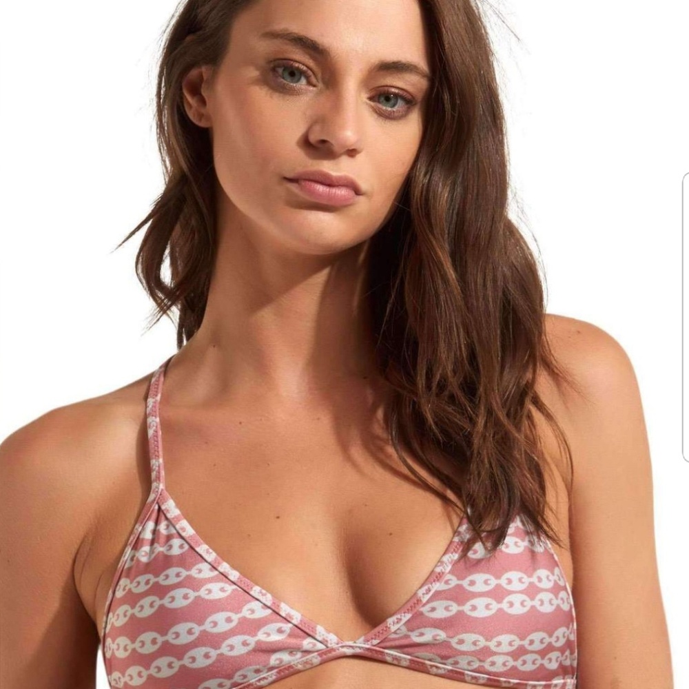 NWT ROSA CHA BELA CHAIN PRINT BIKINI TOP SIZE XS